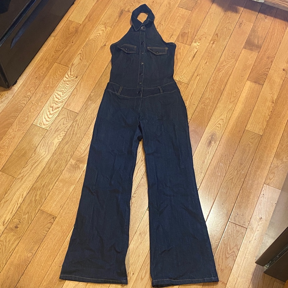 Women's Dark Blue Denim Jumpsuit
